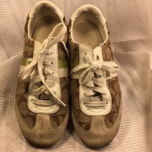 Coach iconic monogrammed canvas/leather sneakers